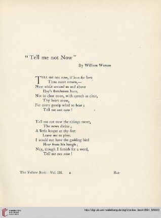 3: "Tell me not now"