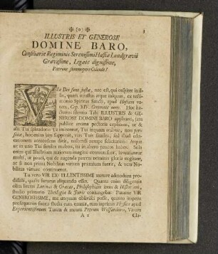 Illustris et Generose Domine Baro, ...