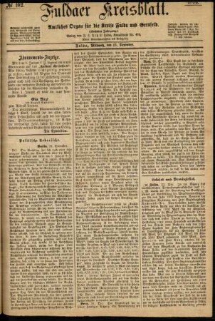 Ausgabe vom Mittwoch, den 23. Dezember 1874.