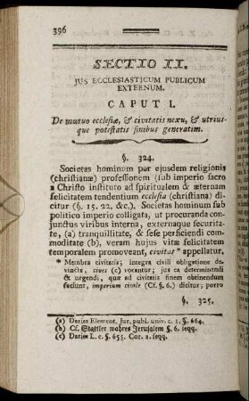 Sectio II. Jus Ecclesiasticum Publicum Externum.