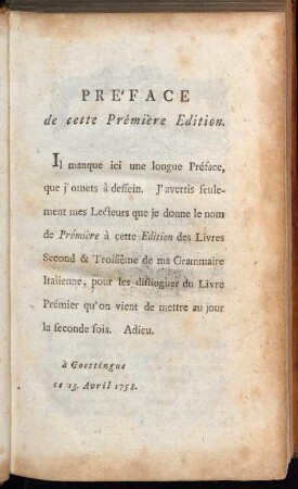 Préface de cette Prémière Edition.