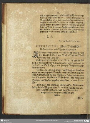 Extractus Chur-Trierischer Diffamation und Beschuldigungen