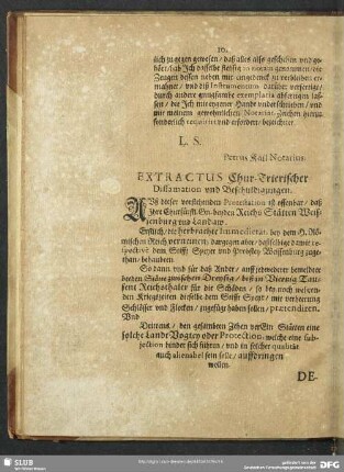 Extractus Chur-Trierischer Diffamation und Beschuldigungen