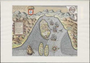 Insulæ et arcis Mocambique deschriptio ad fines Melinde sitæ ebano puriß, auro et ambare odorato affluentis hinc magnus servorum numerus in Indian abdictur