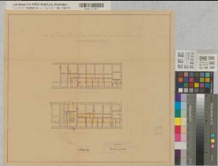 Münster (Münster) Umbau der Aegidiikaserne für das Staatshochbauamt Vorentwurf Grundrisse 1939 1 : 200 44,5 x 55 Pause Staatshochbauamt Münster Regierung Münster Nr. 33981