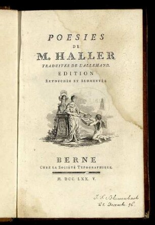 Poesies De M. Haller Traduites De L'Allemand