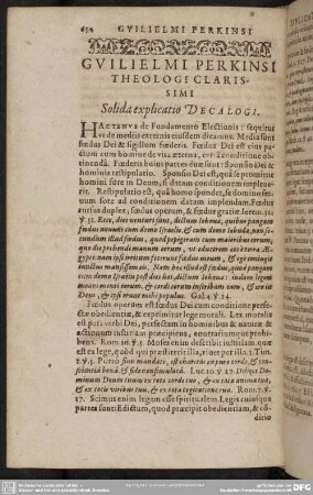 Guilielmi Perkinsi Theologi Clarissimi Solida explicatio Decalogi
