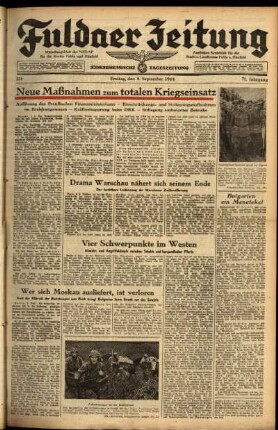 Ausgabe vom Freitag, den 08. September 1944.