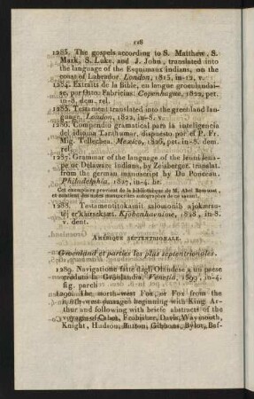 118-154, Amérique Septentrionale