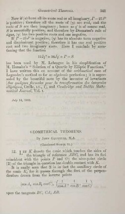 Geometrical theorems.