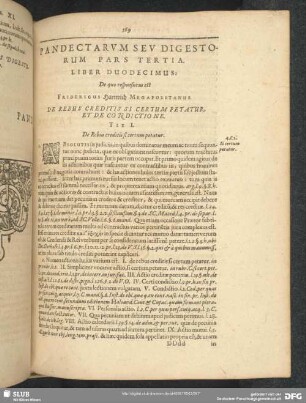 Liber Duodecimus: De quo respondebit est Fridericus Hartwich Megapolitanus. De Rebus Creditis Si Certum Petatur, Et De Condictione