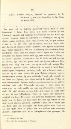 XXXI. Gillis Seys, bestemd tot president in de Molukken, aan den Gouv.-Gen. J. Pz. Coen, 29 Maart 1628
