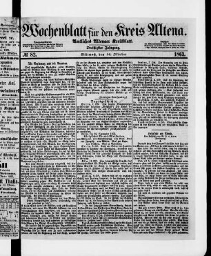 Wochenblatt für den Kreis Altena : amtliches Altenaer Kreisblatt