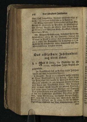 Das achtzehnte Jahrhundert nach Christi Geburt