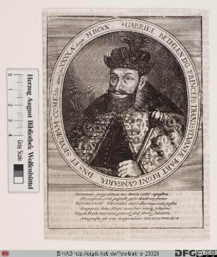 Bildnis Gabriel (Gábor) Bethlen, Fürst von Siebenbürgen (reg. 1613-29)