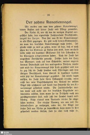 Der zahme Kanarienvogel