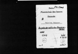 Meldewesen: Ausgabe politischer Registrierkarten