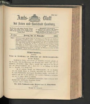 No. 274, 10. November 1916