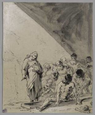 Auferweckung des Lazarus, Blatt 30 der Folge "Szenen aus dem Neuen Testament"