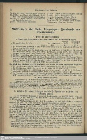 Mitteilungen über Post-, Telegraphen-, Fernsprech- und Eisenbahnwesen