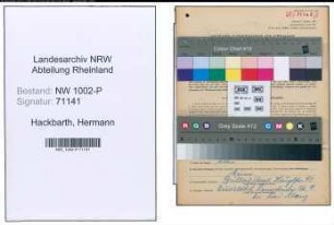 Entnazifizierung Hermann Hackbarth , geb. 13.01.1902 (Angestellter)