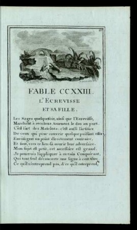 Fable CCXXIII. L'Ecrevisse Et Sa Fille.