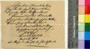 Eigenhändiger Brief von George Hesekiel an Eberhard Hofmeister, auf der Rückseite ist ein Gedicht geschrieben