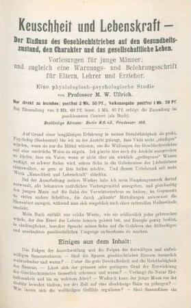 Keuschheit und Lebenskraft