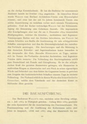 Die Bauausführung