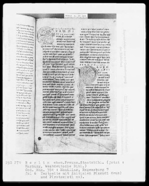 Homiliarium — Initialen E(xaudi deus) und P(rotexisti me), Folio 6recto