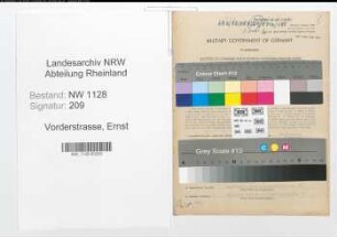 Entnazifizierung Ernst Vorderstrasse , geb. 11.12.1907 (Polizist)