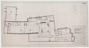 Bauwettbewerb Amerika-Gedenkbibliothek/Berliner Zentralbibliothek, AGB, 1. Phase (nicht realisiert) – Grundriss Keller. Berlin-Kreuzberg, Blücherplatz 1
