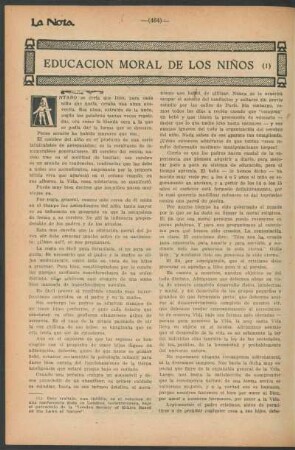 Educación moral de los niños