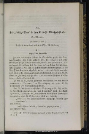 XII. Die "thätige Neue" in dem K. sächs. Strafgesetzbuche : Rücktritt von einer verbrecherischen Verbindung