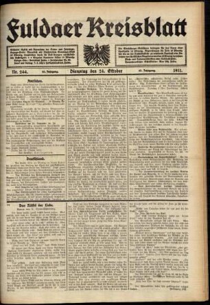 Ausgabe vom Dienstag, den 24. Oktober 1911.