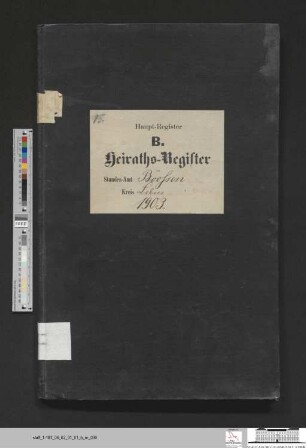 Heiratsregister Booßen 1903