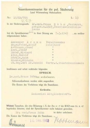 Böhm, Franz, Dr. med.