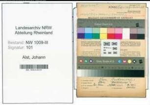 Entnazifizierung Johann Van Alst , geb. 15.09.1896 (Kaufmann)