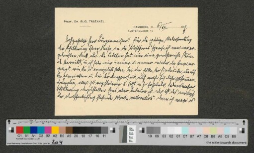 Briefkarte an Werner von Melle