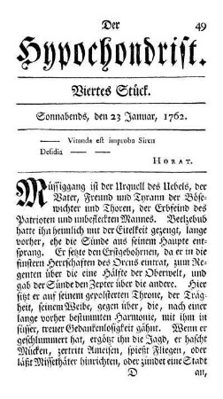 Viertes Stück. Sonnabends, den 23 Januar, 1762.