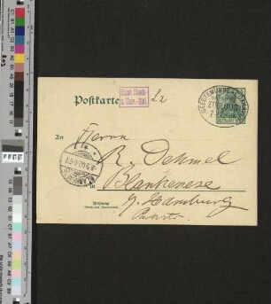 Postkarte an Richard Dehmel