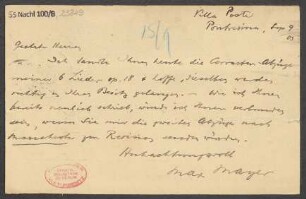 Brief an B. Schott's Söhne : 09.09.1905
