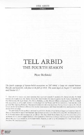 11: Tell Arbid : the fourth season
