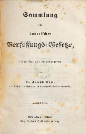 Sammlung der bayerischen Verfassungsgesetze