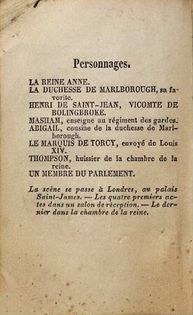 Le verre d'eau, ou les effets et les causes
