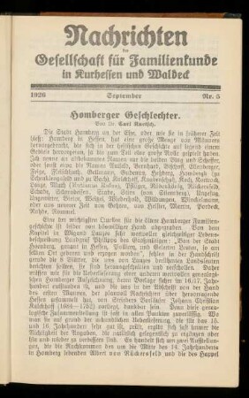 [1. Jahrgang], Nr. 5, September 1926