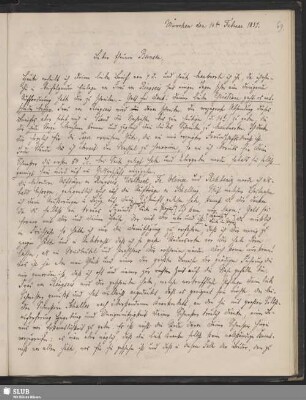 Bl. 69: SvC, Julius an Bunsen, München, 14.02.1837