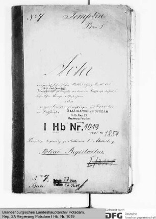 Mitbenutzungsrecht des Stadt- bzw. Kreisgerichts in Templin an dem im Rathause befindlichen Bürgergewahrsam sowie bauliche Einrichtungen und Reparaturen im Rathause
