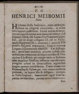 Henrici Meibomii Notae