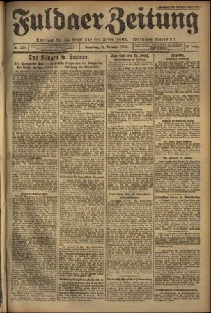 Erste Ausgabe vom Sonntag, den 11. Oktober 1925.